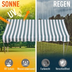 Säädettävä parveke- ja terassimarkiisi käsikammella 200x150 cm vihreä-valkoinen