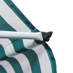 Säädettävä parveke- ja terassimarkiisi käsikammella 200x150 cm vihreä-valkoinen