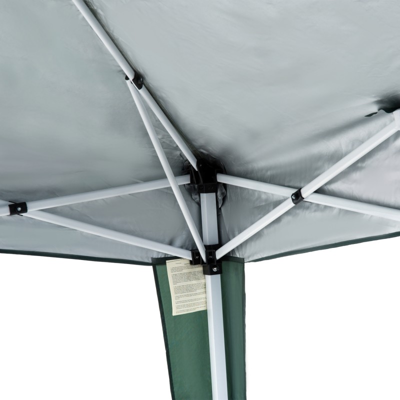 Kokoontaitettava puutarhateltta 2,4 x 2,4 m, teräsrunko, UV-suoja, vihreä, kantolaukulla