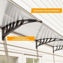 Seinäkatos oviin ja ikkunoihin, polykarbonaatti, 295 x 90 cm, valkoinen