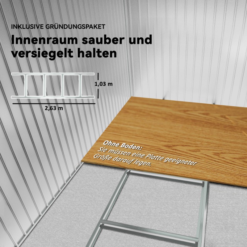 Metallinen puutarhavaja liukuovilla 277 x 195 x 192 cm vaaleanvihreä