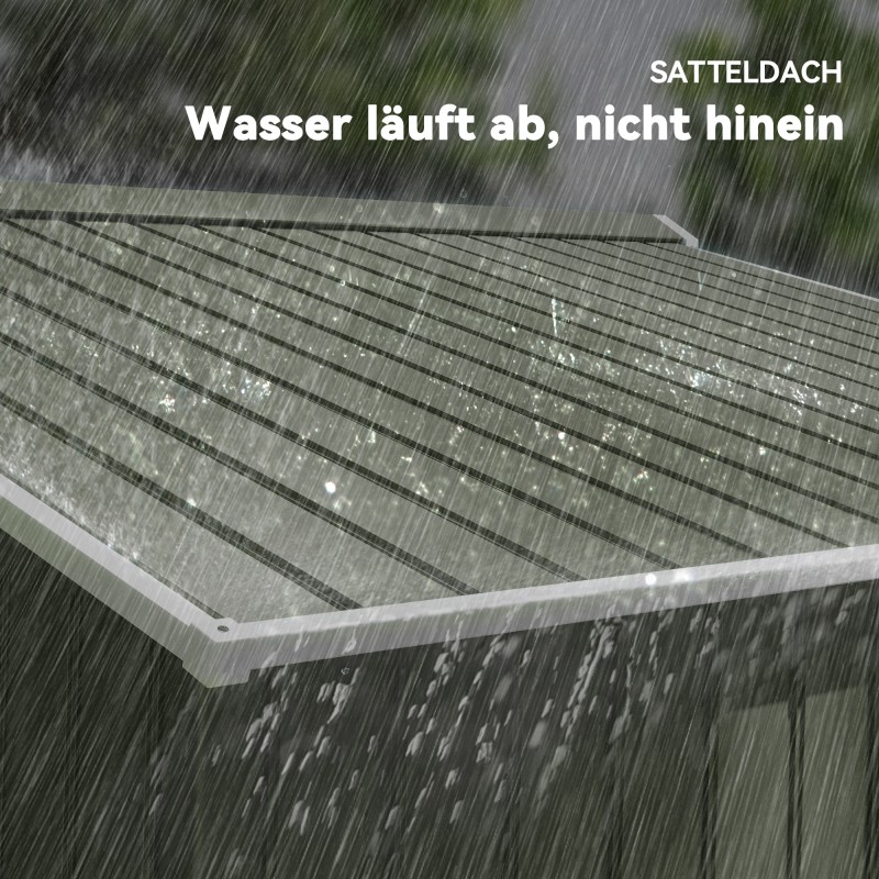 Metallinen puutarhavaja liukuovilla 277 x 195 x 192 cm vaaleanvihreä