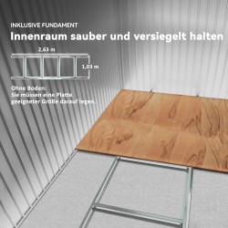 Puutarhavarasto liukuovilla galvanoitu teräs 277 x 195 x 192 cm harmaa