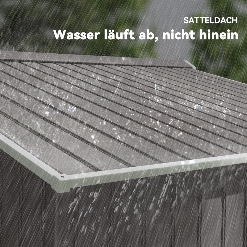 Puutarhavarasto liukuovilla galvanoitu teräs 277 x 195 x 192 cm harmaa