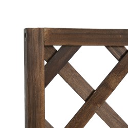 Korotettu puinen istutuslaatikko säleiköllä ulkokäyttöön 72,5 x 31,5 x 149,5 cm ruskea