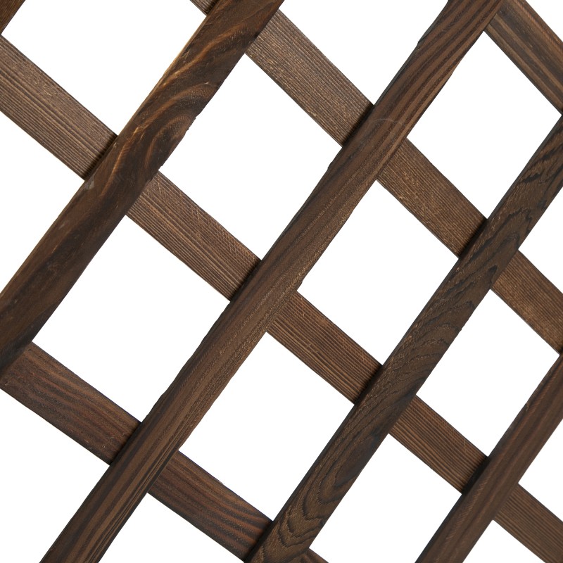 Korotettu puinen istutuslaatikko säleiköllä ulkokäyttöön 72,5 x 31,5 x 149,5 cm ruskea