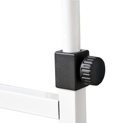 Sivupöytä pyörillä ja hyllyillä, säädettävä korkeus 72–82 cm, 80 x 40 cm, valkoinen, metalli/levy