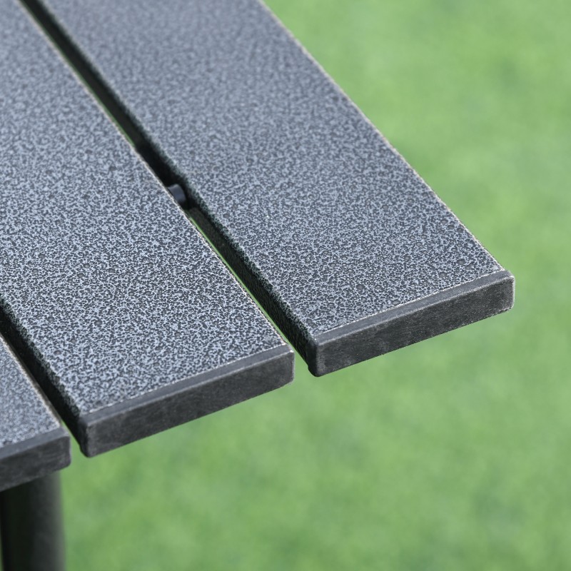 Taitettava alumiininen retkipöytä verkkokankaisella säilytystaskulla 70 x 70 x 69 cm musta