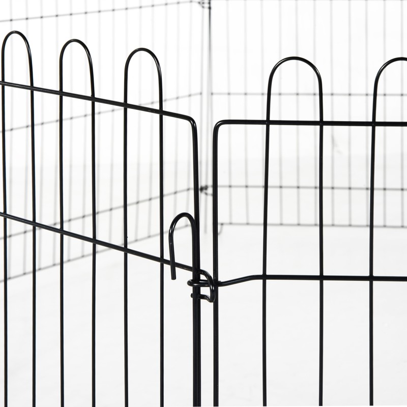 Lemmikkiaitaus koirille ja kissoille, metallinen 8-osainen, 71 x 61 cm, musta, sisä- ja ulkokäyttöön