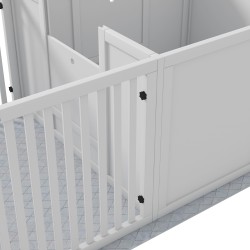 Pentulaatikko koiralle, puu, aluslaatta, 166 x 80 x 50 cm, valkoinen