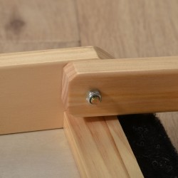 Säädettävä lemmikkiramppi koirille ja kissoille, mäntypuu ja polyesteri, 90 x 40 x 61 cm, musta/luonnonpuu