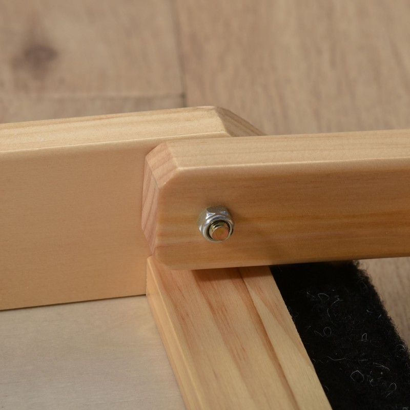 Säädettävä lemmikkiramppi koirille ja kissoille, mäntypuu ja polyesteri, 90 x 40 x 61 cm, musta/luonnonpuu