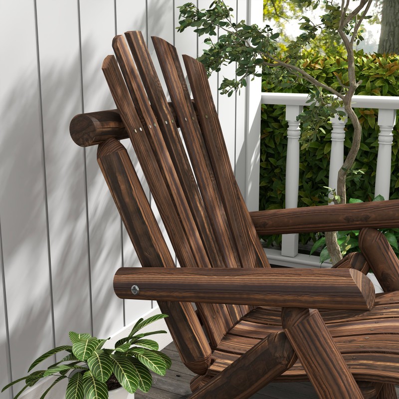 Puinen puutarhatuoli korkealla selkänojalla, säädettävä ulkotuoli, kuusi, max 113 kg, natur