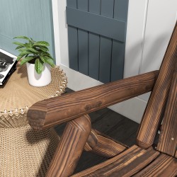 Puinen puutarhatuoli korkealla selkänojalla, säädettävä ulkotuoli, kuusi, max 113 kg, natur