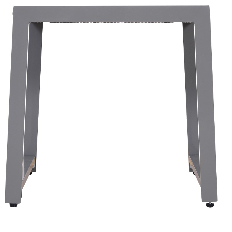 Puutarhan sivupöytä ulkokäyttöön polyrottinki/alumiini 50 x 49,5 x 50 cm harmaa