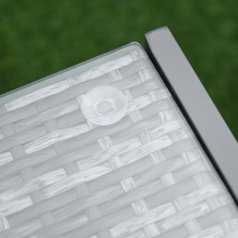 Puutarhan sivupöytä ulkokäyttöön polyrottinki/alumiini 50 x 49,5 x 50 cm harmaa