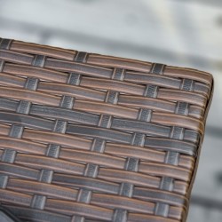 Puutarhan sivupöytä aurinkovarjolle, polyrottinki, 54 x 54 x 55 cm, ruskea