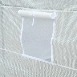 Kasvutunneli kasvihuone PE-muovikate 350 x 200 x 200 cm, sinkitty teräsrunko, valkoinen