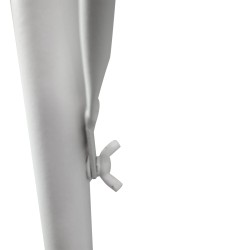 Parvekekaiteeseen ripustettava metallinen parvekepöytä, 3-portainen korkeussäätö, 60 x 56 cm, valkoinen