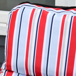 Taitettava puutarhan lepotuolisetti 2 kpl, teräs ja polyesteri, säädettävä selkänoja, punainen