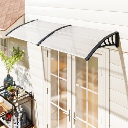 Ovikatos ulko-ovelle 75x195x23 cm polykarbonaatti ja alumiini läpinäkyvä