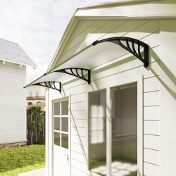 Ovikatos ulko-ovelle 75x195x23 cm polykarbonaatti ja alumiini läpinäkyvä