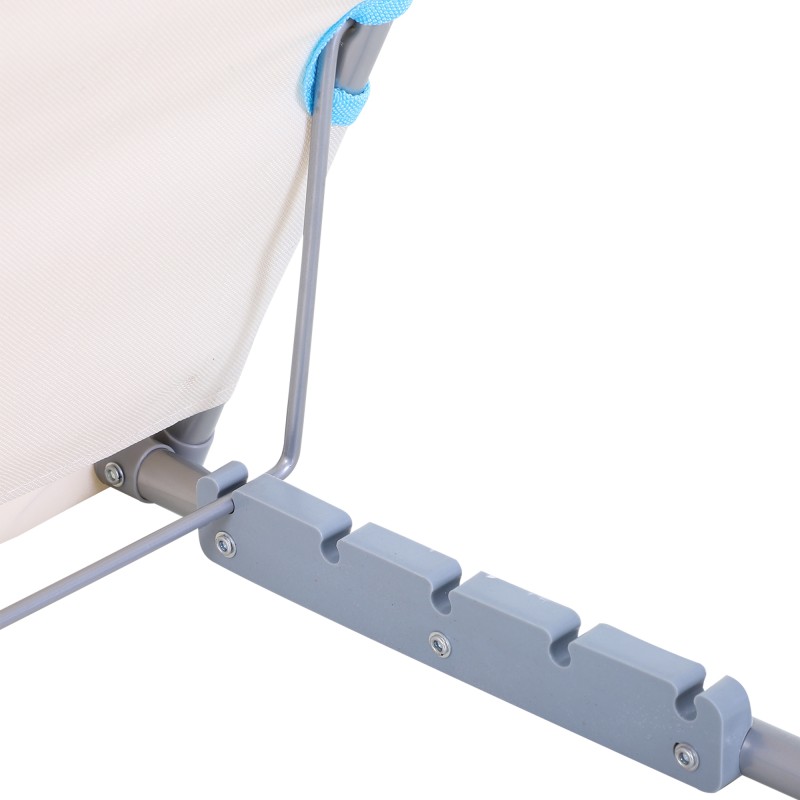 Taitettava aurinkotuoli rannalle ja puutarhaan 2 kpl, teräsrunko, 134 x 48 x 33–43 cm, beige