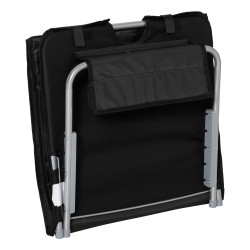 Taitettava aurinkotuolisetti 2 kpl, teräsrunko ja Oxford-polyesteri, 134 x 48 x 33–43 cm, musta