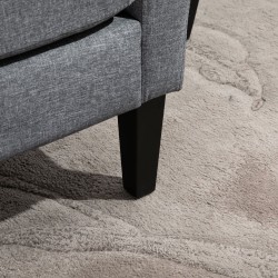 Nojatuoli lepotuoli puujaloilla, kangas leinenlook, 66 x 72 x 74 cm, vaaleanharmaa