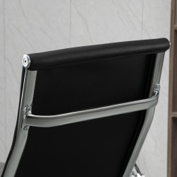 Ergonominen toimistotuoli keinonahkaa keinuntatoiminnolla, säädettävä, musta 54 x 62 x 104–114 cm