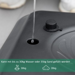 Koripalloteline nuorille, korkeussäädettävä 155–210 cm, täytettävä jalusta, teräs, musta