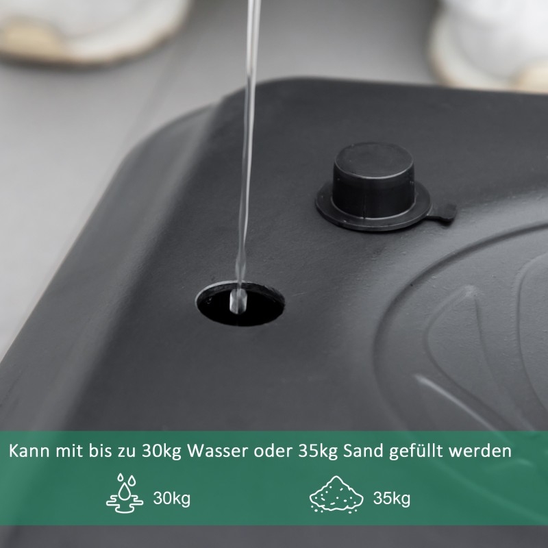 Koripalloteline nuorille, korkeussäädettävä 155–210 cm, täytettävä jalusta, teräs, musta