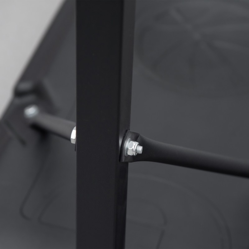 Koripalloteline nuorille, korkeussäädettävä 155–210 cm, täytettävä jalusta, teräs, musta