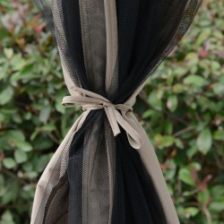 Puutarhakatos ulkokäyttöön metallirunko polyesterikatto 2,94 x 2,94 x 2,65 m harmaa