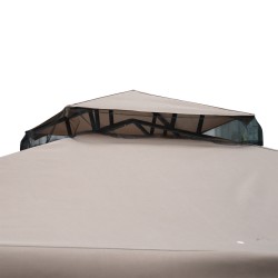 Puutarhakatos ulkokäyttöön metallirunko polyesterikatto 2,94 x 2,94 x 2,65 m harmaa