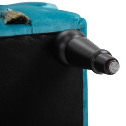 Samettipäällysteinen istuinpenkki käsinojilla, puurunko, 117 x 40 x 58 cm, sininen