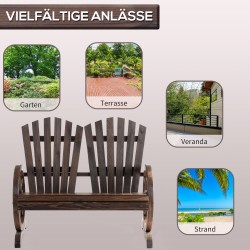 Puutarhapenkki 2 hengen, täyskuusi, 108 x 66 x 95 cm, 250 kg, tummanruskea