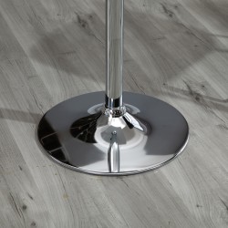 Korkeussäädettävä pyöreä baaripöytä 60x60x69–91 cm MDF/metalli valkoinen-hopea