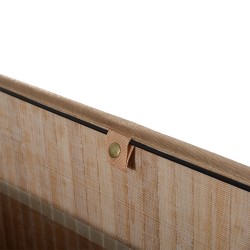 Bambuinen pyykkikori kannella 100 L, kaksiosainen, irrotettava canvaskassi, luonnonväri