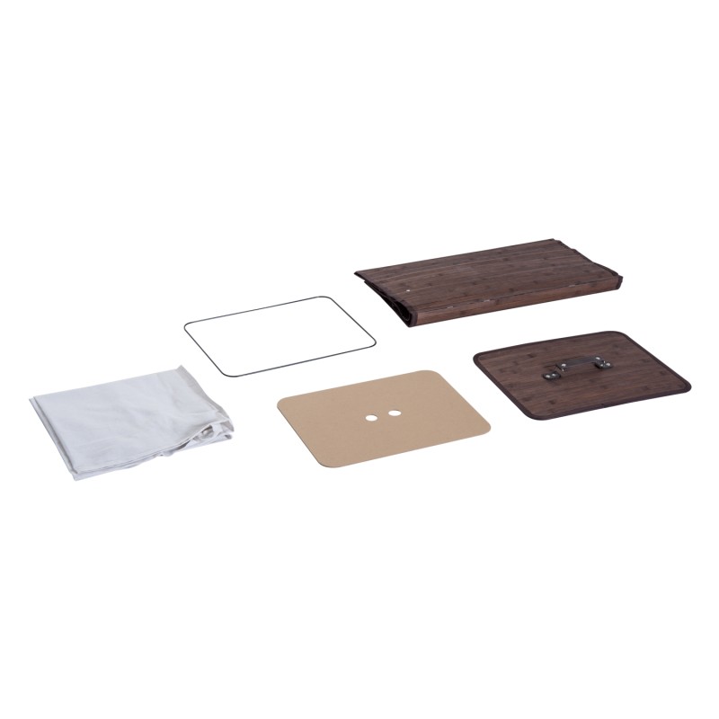 Pyykkikori bambu 72 l kannella ja irrotettavalla kangaspussilla, kapea malli 40 x 30 x 60 cm, tummanruskea