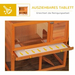 Pieneläinten ulkohäkki 2 tasoa kuusi 90 x 45 x 80 cm keltainen–vihreä