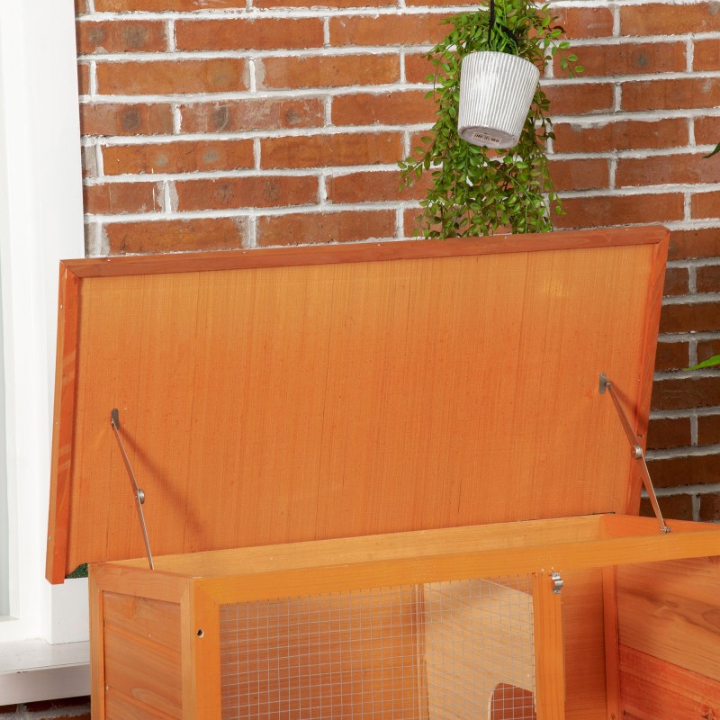 Pieneläinten ulkohäkki 2 tasoa kuusi 90 x 45 x 80 cm keltainen–vihreä