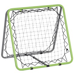 Jalkapallo harjoitusverkko rebounder kaksipuolinen metalli 75 x 75 x 64 cm vihreä musta