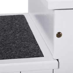 Lemmikkiportaat koirille ja kissoille 3 askelmaa kuusipuu 40,5 x 44,5 x 38 cm valkoinen