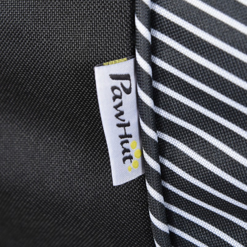 Koiravaunu pienille koirille, taitettava teräsrunko, verkkokori ja jarrut, musta