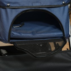 Koiranrattaat pienille koirille teräsrunko taittuva säädettävä kuomu 10 kg sininen