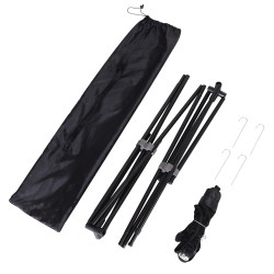 Monikäyttöinen sulkapallo- ja tenniskenttäverkko 400 cm, 2 korkeutta 94/158 cm, taitettava, musta, kantolaukulla