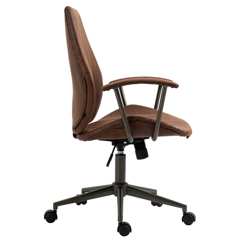 Teollinen ergonominen toimistotuoli keinonahkaverhoilulla ja metallirungolla