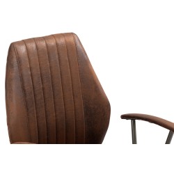 Teollinen ergonominen toimistotuoli keinonahkaverhoilulla ja metallirungolla