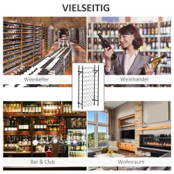 Viiniteline 60 pullolle metalli 63 x 20,5 x 118 cm musta